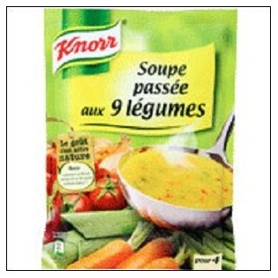 SOUPE PASSEE 9 LEGUMES DESHYDRATEE 4 ASS.KNORR 