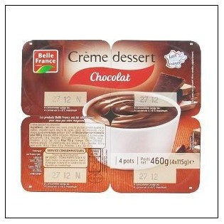CREME DESSERT CHOCOLAT 4X115 BELLE FRANCE 