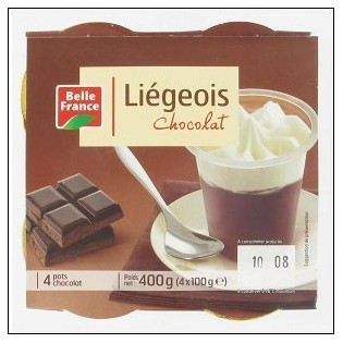 LIEGEOIS CHOCOLAT 4X100 BELLE FRANCE 