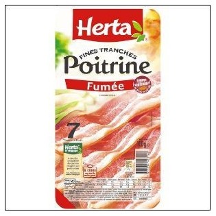 POITRINE FUMEE 7 TRANCHES FINES 100G HERTA 
