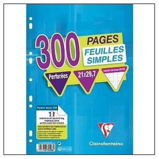 L.300 FEUILLET MOBILE A4 SEYES 90G CLAIREFONTAINE 
