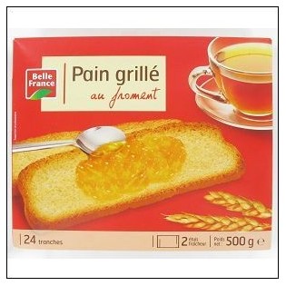 PAIN GRILLE FROMENT 24 T. 500G BELLE FRANCE 