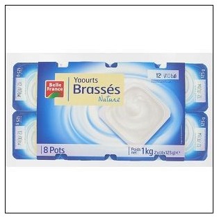YAOURT NATURE BRASSE 8 X 125G BELLE FRANCE 